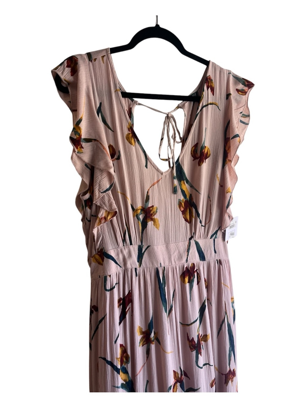 O'Neill Blush Floral Tie-Back Ruffle Midi Dress